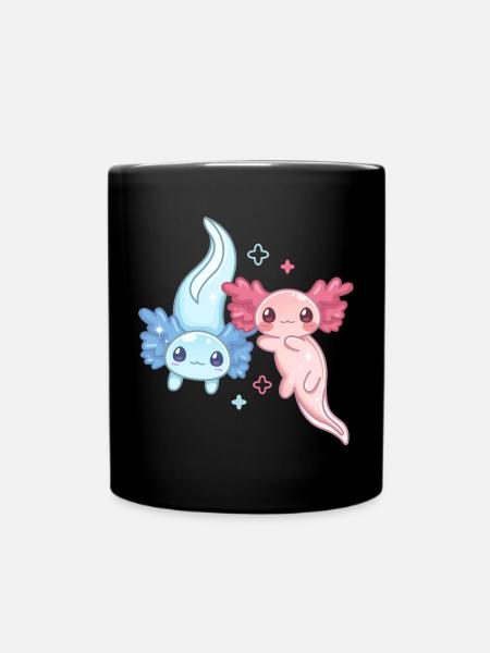 Anime Axolotl Pair Design für Axolotl-Liebhaber - Tasse einfarbig - Schwarz