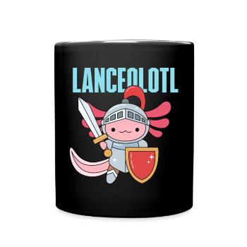 Lanceolotl Pun Design for Axolotl Lovers - Full Colour Mug - black - Front