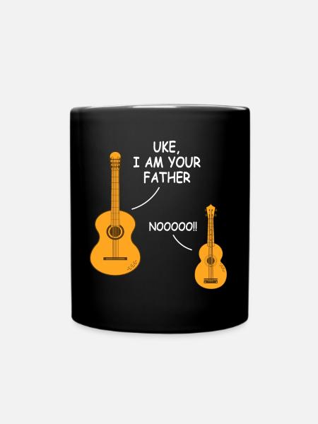 Uke I Am Your Father Ukulele Guitar - Full Colour Mug - black