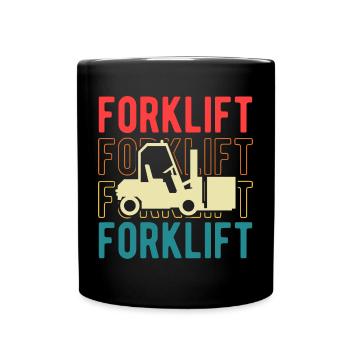 Retro Forklift Driver Vintage Forklifter Forklift - Tasse einfarbig - Schwarz - Vorne