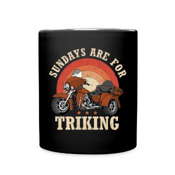 Trike Motorrad | Trikes Triker Motorräder Geschenk - Tasse einfarbig - Schwarz - Vorne