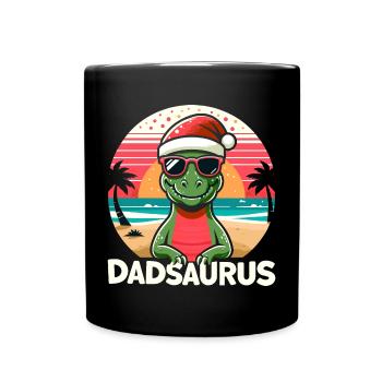 Holiday Dadsaurus Family Matching Xmas Christmas - Full Colour Mug - black - Front