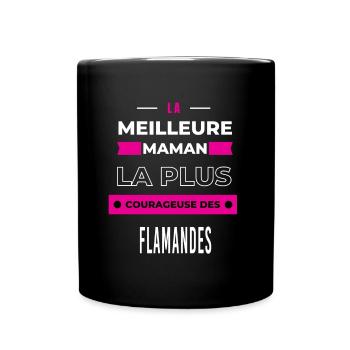La meilleure maman plus courageuse des Flamandes - Mug uni - noir - Devant