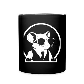 Lustige Hausratte mit Sonnenbrille Fancy Rats - Tasse einfarbig - Schwarz - Vorne