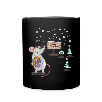 Merry Christmas - Tasse einfarbig - Schwarz - Vorne