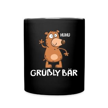 Grüßlybär - Tasse einfarbig - Schwarz - Vorne