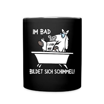 Im Bad bildet sich Schimmel - Tasse einfarbig - Schwarz - Vorne