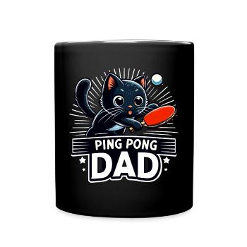 Table Tennis Katze Pingpong Black Cat Dad Outfit - Mug uni - noir - Devant