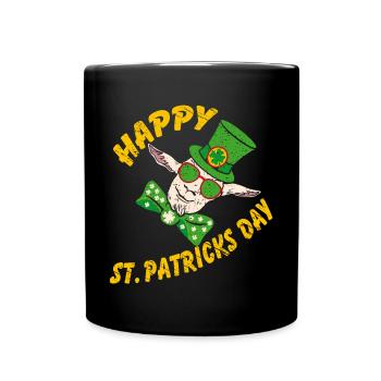 Happy St. Patrick's Day Funny Crazy Goat - Full Colour Mug - black - Front