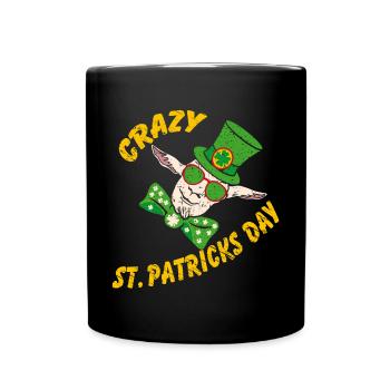 Crazy St. Patrick's Day Funny Crazy Goat - Full Colour Mug - black - Front