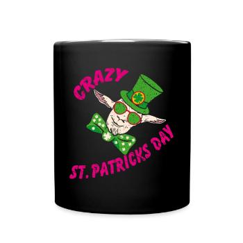 Crazy St. Patrick's Day Funny Crazy Goat - Full Colour Mug - black - Front