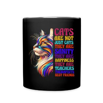 Les chats sont amis chat maman chat ami chaton - Mug uni - noir - Devant