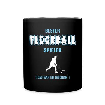 Bester Floorball Spieler Floorballer Hockey Spiel - Tasse einfarbig - Schwarz - Vorne