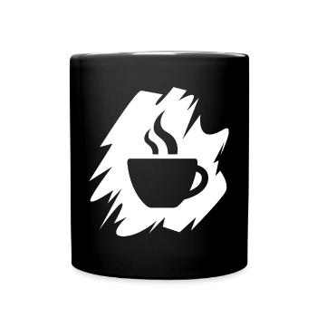 Illustration de café pinceau à café icône logo café - Mug uni - noir - Devant