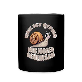 Das ist Gerda, wir joggen zusammen. - Tasse einfarbig - Schwarz - Vorne