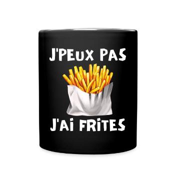 frites, manger des frites, fast food - Mug uni - noir - Devant