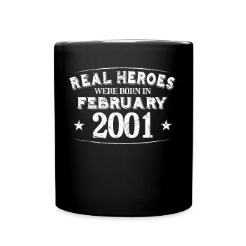 Real Heroes sont nés en février 2001 Anniversaire - Mug uni - noir - Devant