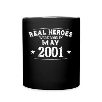 Real Heroes sont nés en mai 2001 Anniversaire - Mug uni - noir - Devant