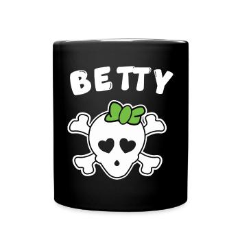 Piratin Betty Design für Mädchen und Frauen - Tasse einfarbig - Schwarz - Vorne