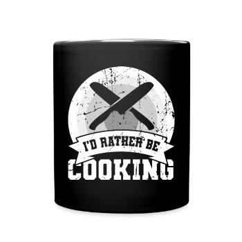 Ich würde lieber kochen - Tasse einfarbig - Schwarz - Vorne