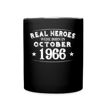 Real Heroes sont nés en octobre 1966 Anniversaire - Mug uni - noir - Devant
