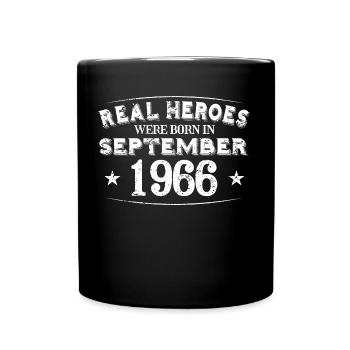 Real Heroes sont nés en septembre 1966 Anniversaire - Mug uni - noir - Devant
