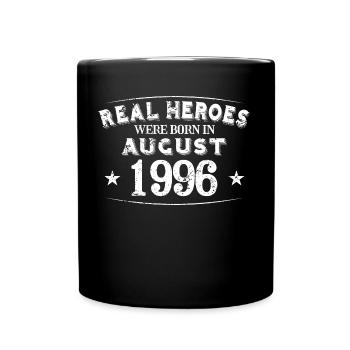 Real Heroes sont nés en août 1996 Anniversaire - Mug uni - noir - Devant