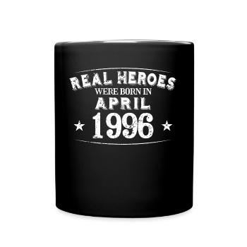 Real Heroes sont nés en avril 1996 Anniversaire - Mug uni - noir - Devant