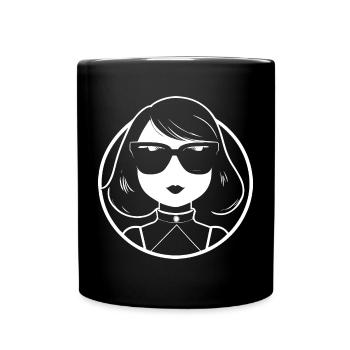 Niedliche Anime Girl Gothic Manga Märchen Sonnenbrille - Tasse einfarbig - Schwarz - Vorne