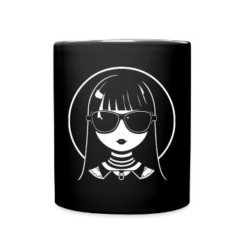 Cute Anime Girl Gothic Manga Fairytale Sunglasses - Full Colour Mug - black - Front
