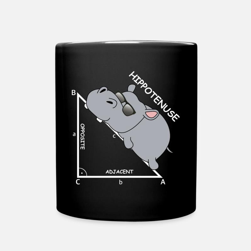 Hippotenuse | Nilpferd, Mathematik, Hypothenuse - Tasse einfarbig - Schwarz