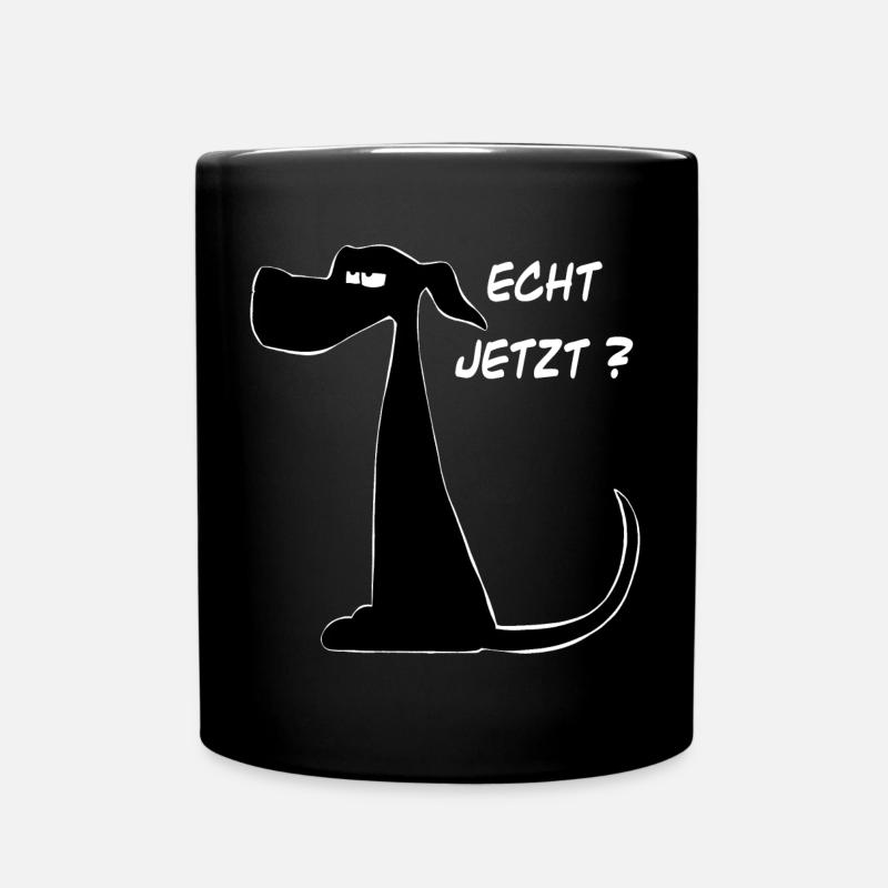 lustiger Comic Hund, lustige Sprüche - Tasse einfarbig - Schwarz
