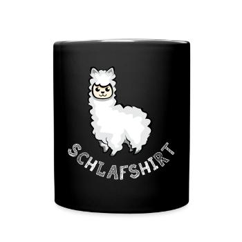 Sleep shirt alpacas llama sleeping cute animals icon - Full Colour Mug - black - Front