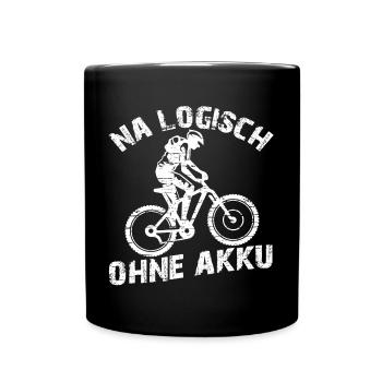 logisch ohne Akku 08 - Tasse einfarbig - Schwarz - Vorne