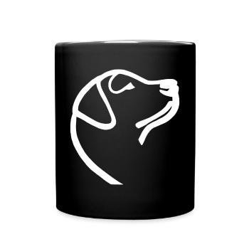 Skizze des weißen Labradors - Tasse einfarbig - Schwarz - Vorne