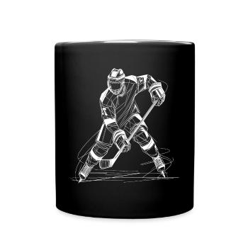 Eishockey Spieler Linien Sport Design - Full Colour Mug - black - Front