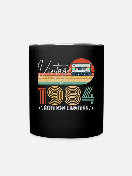 Vintage 1984 cadeau année de naissance 1984 rétro - Mug uni - noir