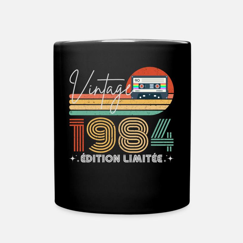 Vintage 1984 cadeau année de naissance 1984 rétro - Mug uni - noir