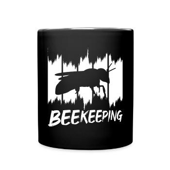 Bienenzucht - Tasse einfarbig - Schwarz - Vorne