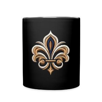 Broderie Élégante Fleur-de-Lys - Mug uni - noir - Devant