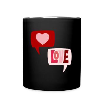 Bulles d’amour amour Saint-Valentin 2403-5 - Mug uni - noir - Devant