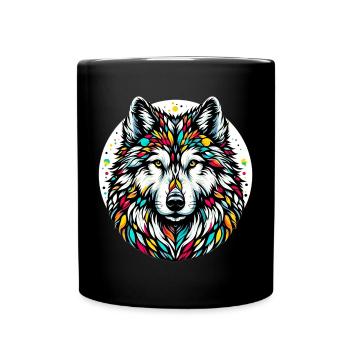 Loup - Mug uni - noir - Devant