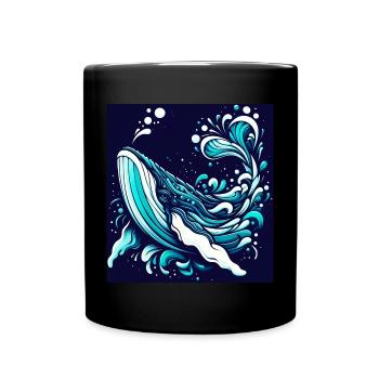 Baleine - Mug uni - noir - Devant