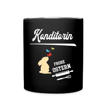 Konditorin Frohe Ostern Ostergeschenk Konditorei - Tasse einfarbig - Schwarz - Vorne