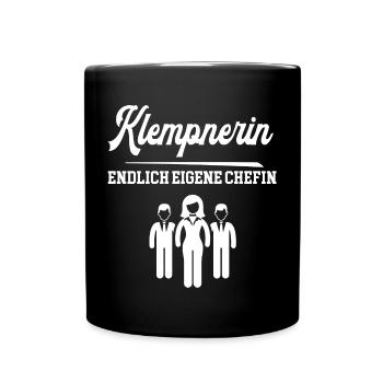 Klempnerin Endlich Chefin Klempnerei Selbstständig - Tasse einfarbig - Schwarz - Vorne
