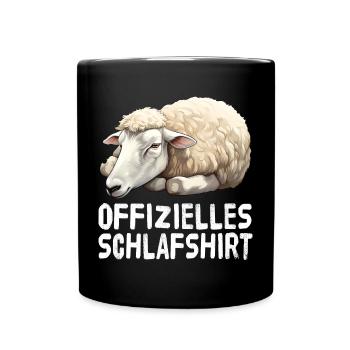 Offizieles Schlafshirt Schaf - Tasse einfarbig - Schwarz - Vorne