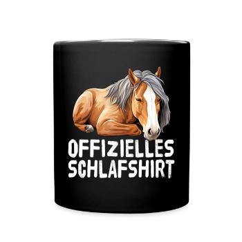 Chemise de nuit officielle pour cheval - Mug uni - noir - Devant