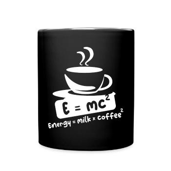 E = mc2 café dictons drôles Einstein Cafe symbole - Mug uni - noir - Devant