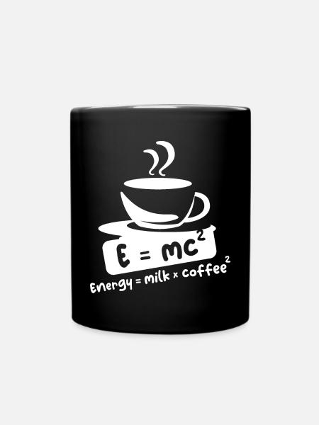 E = mc2 café dictons drôles Einstein Cafe symbole - Mug uni - noir