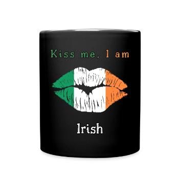 Kiss me - je suis irlandais - Mug uni - noir - Devant